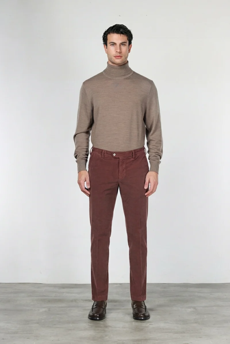 New York pantalon chino homme en velours 2000 raies stretch regular fit