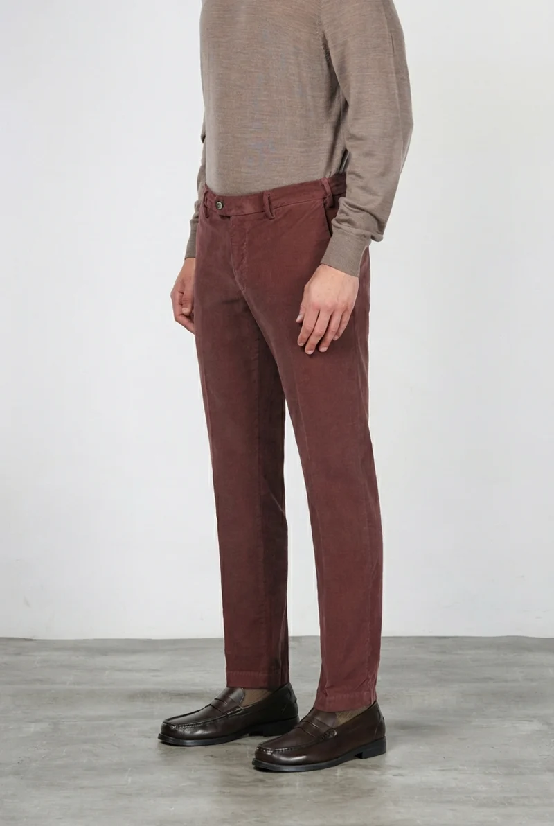 New York pantalon chino homme en velours 2000 raies stretch regular fit