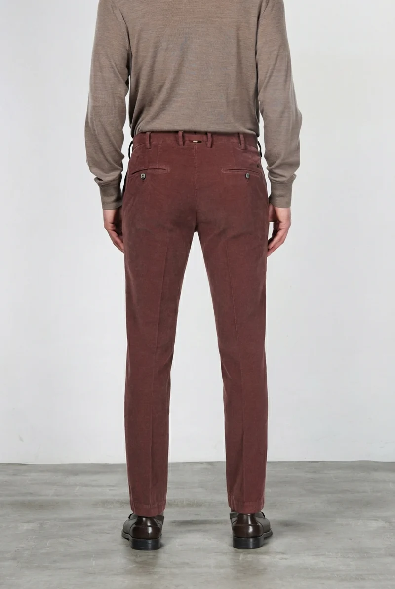New York pantalon chino homme en velours 2000 raies stretch regular fit