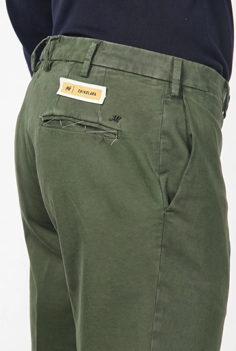 New York pantalon chino homme en gabardine de coton et laine regular fit