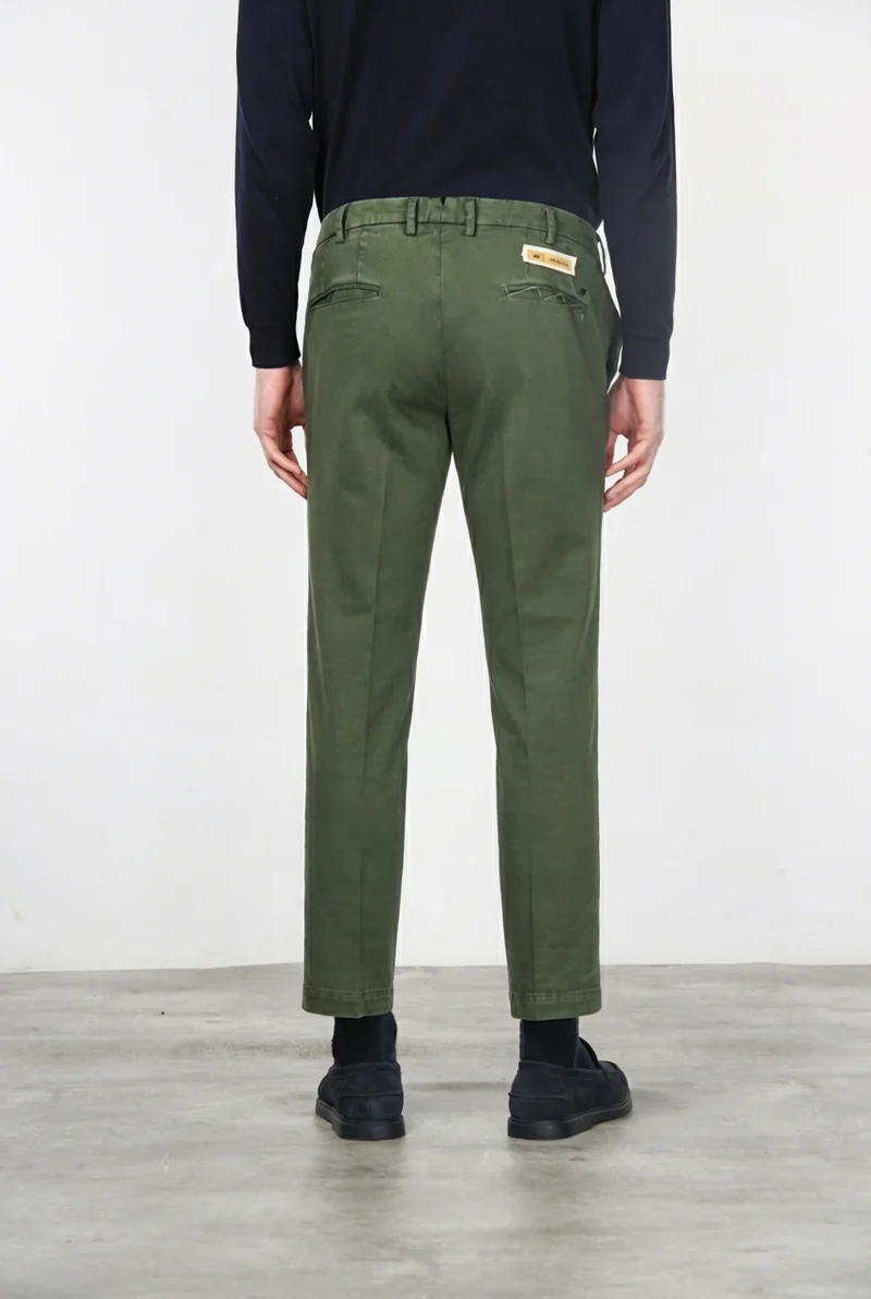 New York pantalon chino homme en gabardine de coton et laine regular fit