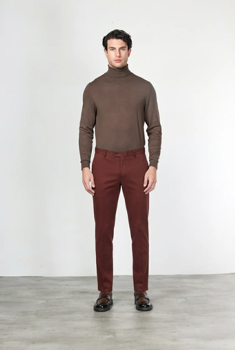 New York pantalon chino homme en gabardine de coton et laine regular fit