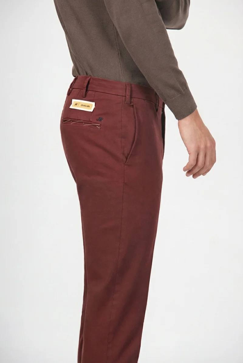 New York pantalon chino homme en gabardine de coton et laine regular fit
