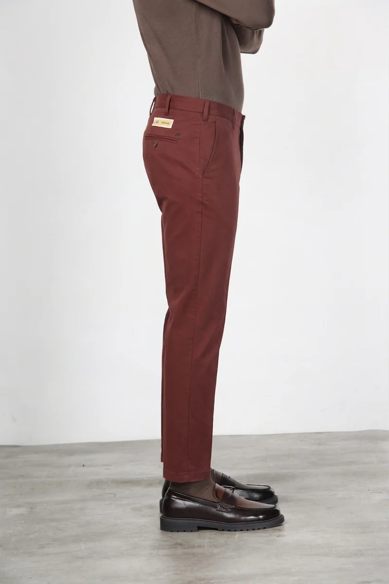 New York pantalon chino homme en gabardine de coton et laine regular fit