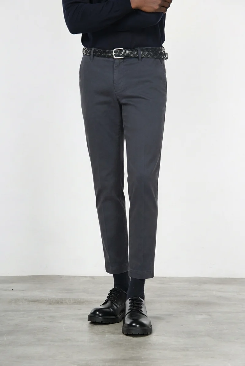 Milano pantalon chino homme en gabardine stretch extra slim fit ①