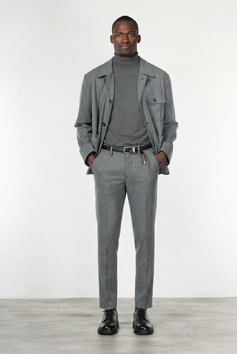 Torino Jog pantalon chino homme en jersey flanelle slim fit