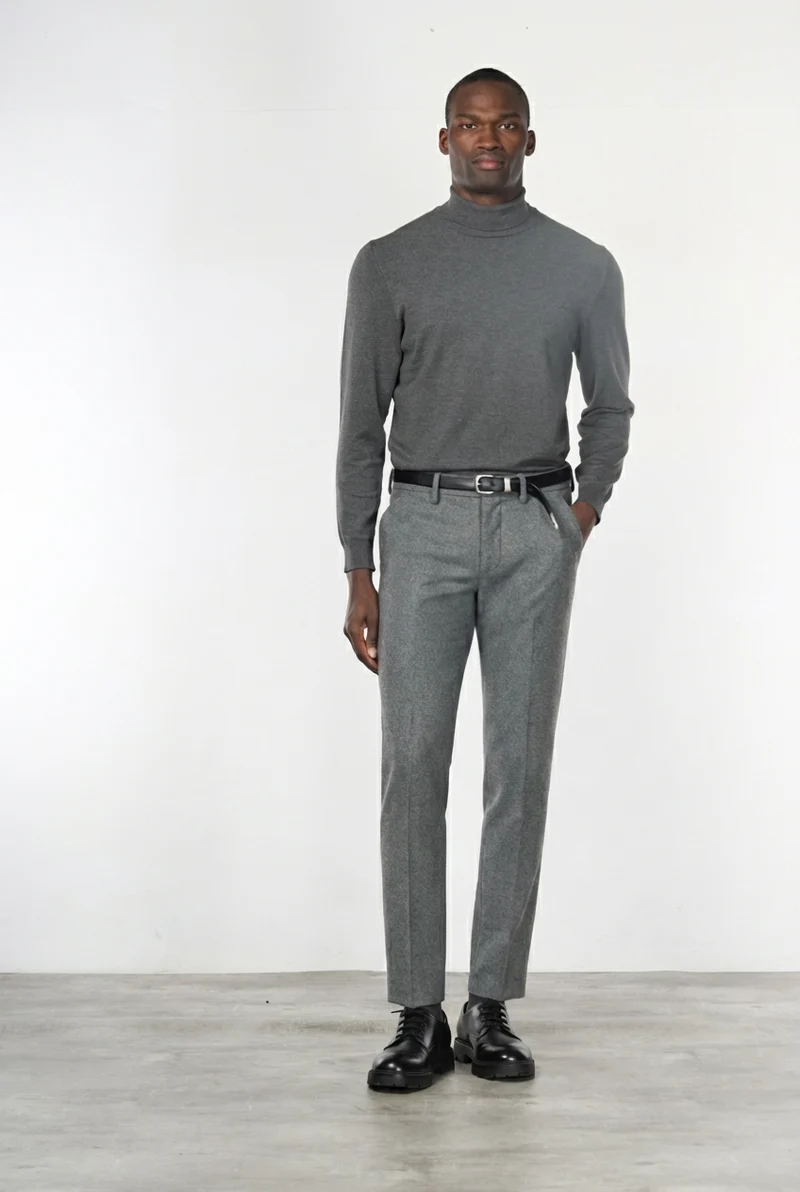 Torino Jog pantalon chino homme en jersey flanelle slim fit