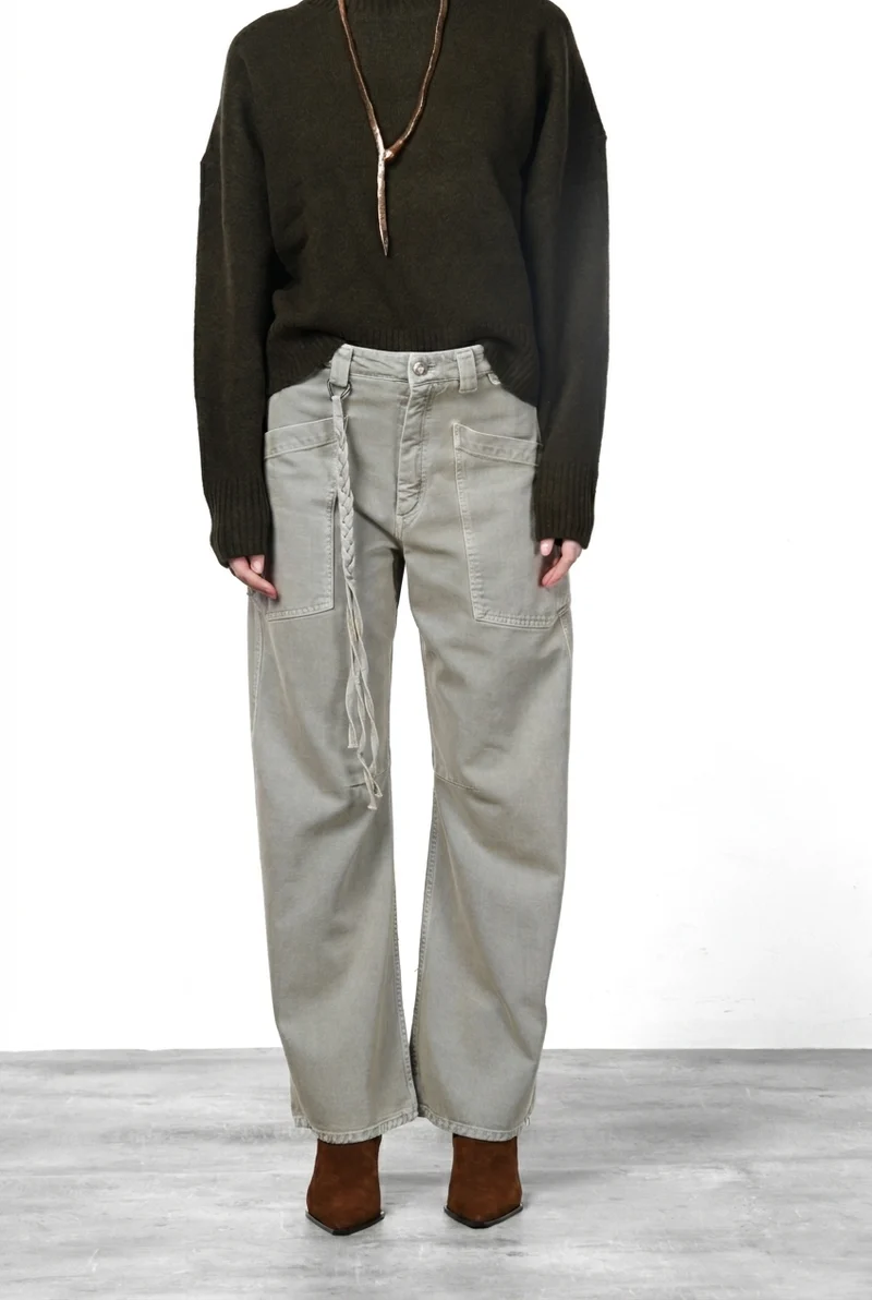 Venice pantalon chino femme en twill balloon fit ①
