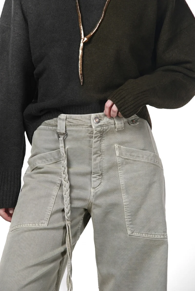 Venice pantalon chino femme en twill balloon fit ①