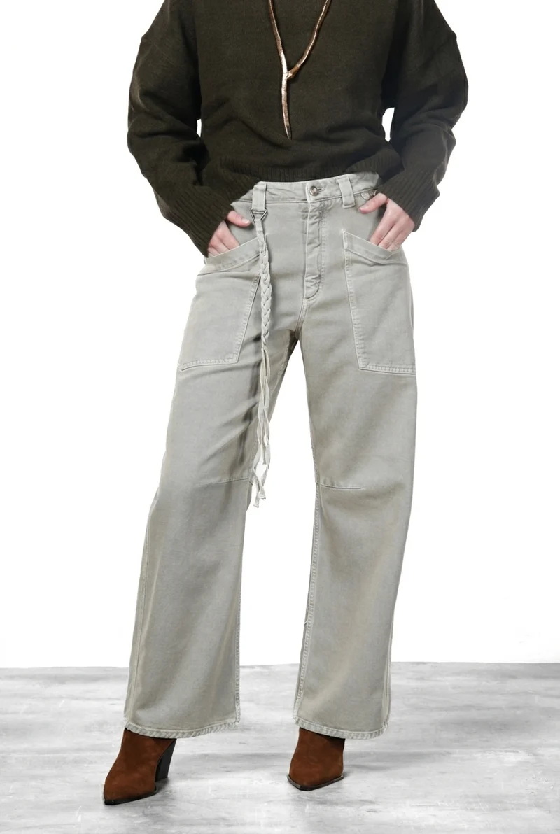 Venice pantalon chino femme en twill balloon fit ①