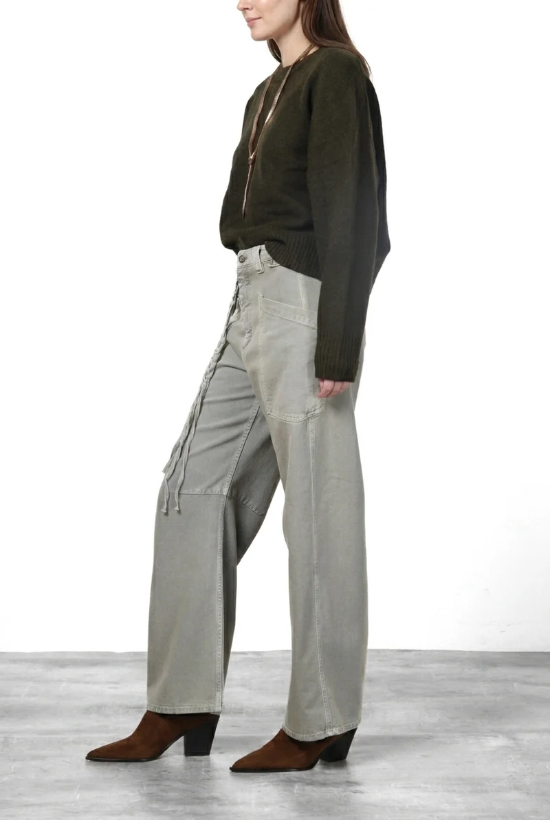 Venice pantalon chino femme en twill balloon fit ①