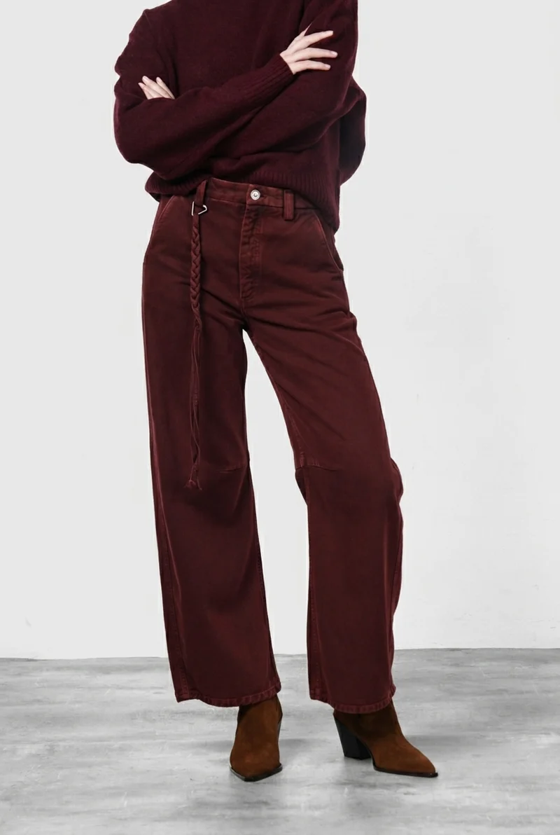 Valerie pantalon chino femme en twill balloon fit ①