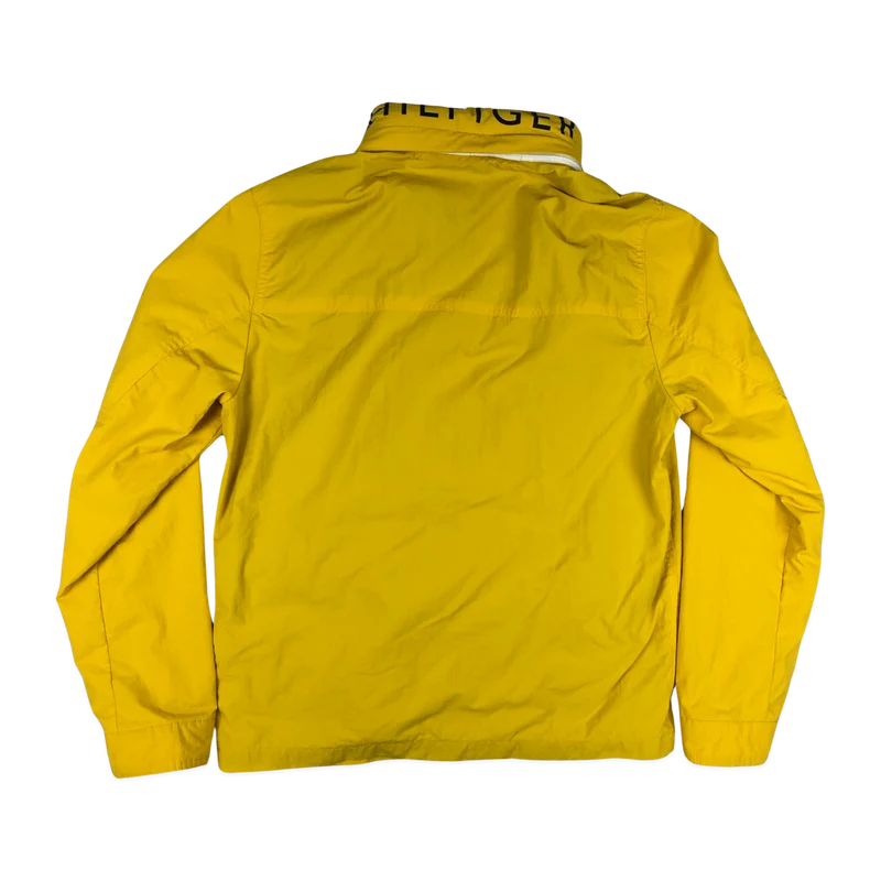 Vintage 00s Tommy Hilfiger Yellow Zip-Up Raincoat Medium