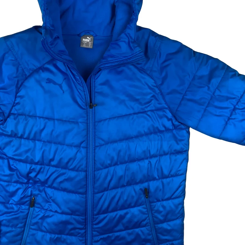 Vintage Y2K Puma Bright Blue Zip-Up Puffa Outdoor Jacket Extra Large