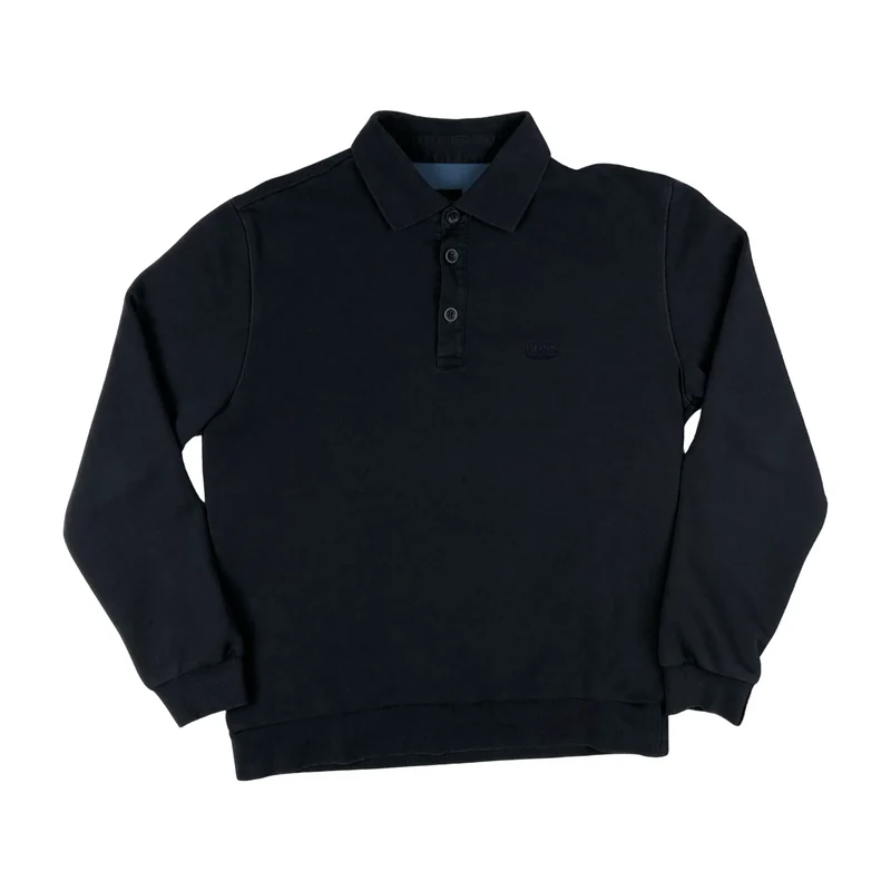 Vintage Hugo Boss Black Collar Sweatshirt L