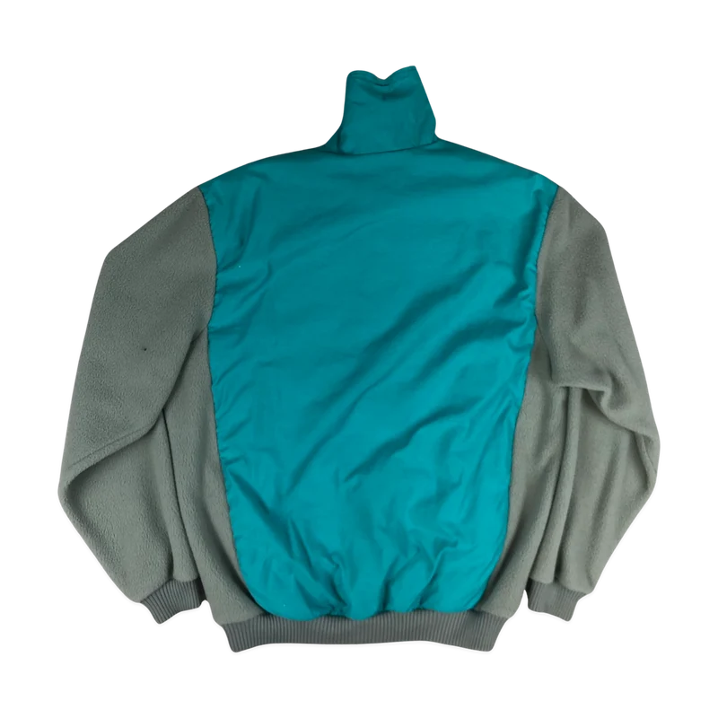 Vintage Helly Hansen Teal and Grey Sweatshirt Windbreaker L XL