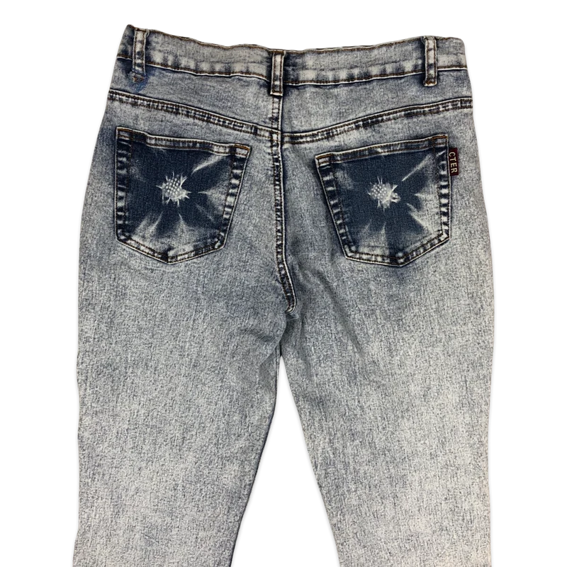 Vintage y2k Flower Print Flared Jeans 29W 33L