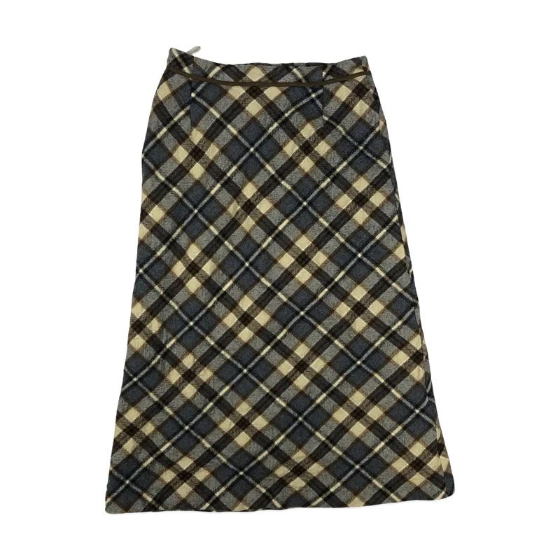 Vintage Grey and Brown Plaid Wool Skirt 4