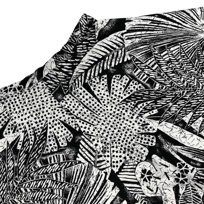 Vintage Black and White Botanical Print A-line Skirt 10