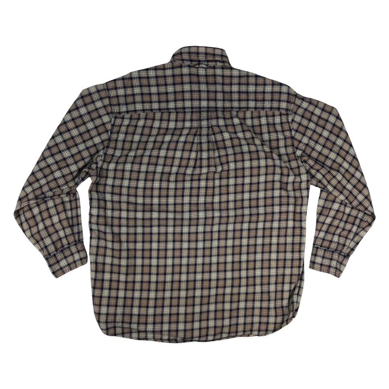 Vintage Timberland Beige and Blue Plaid Shirt XL