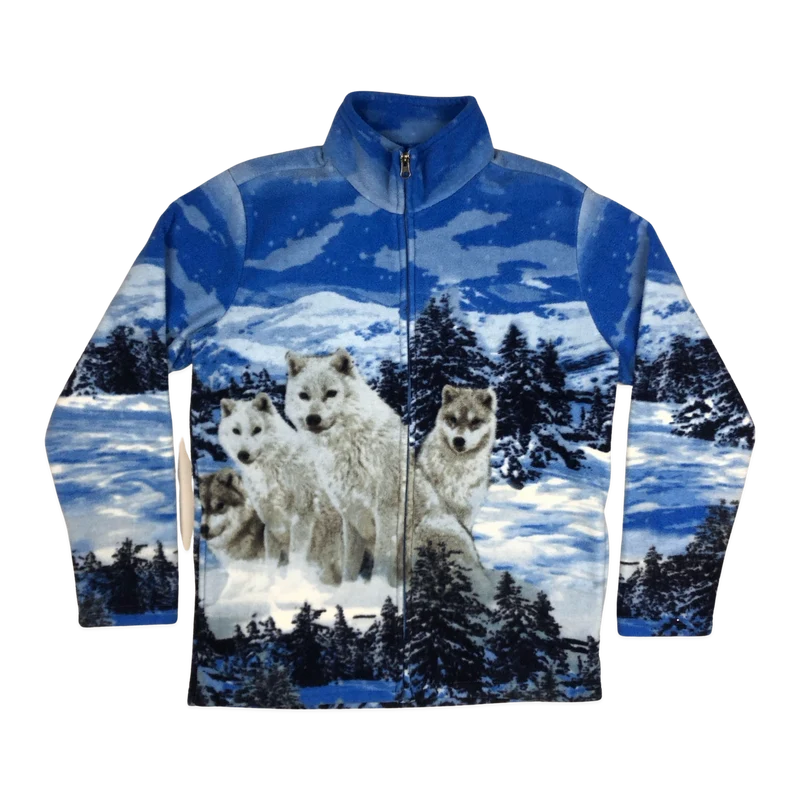 Vintage Atlas Zip-up Wolf Fleece Jacket 10 12 14 16