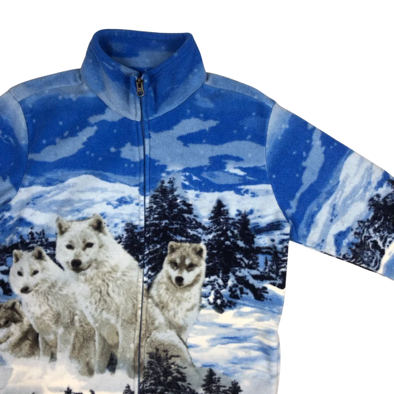 Vintage Atlas Zip-up Wolf Fleece Jacket 10 12 14 16