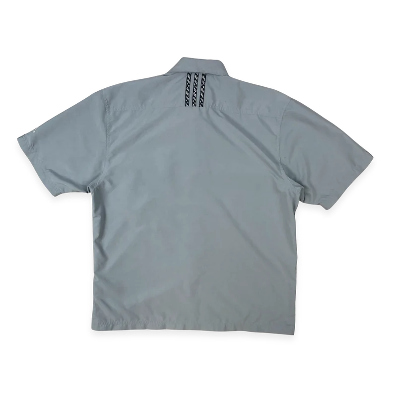 Vintage 2003 Adidas Grey Snap Closure Casual Short Sleeved Shirt Medium