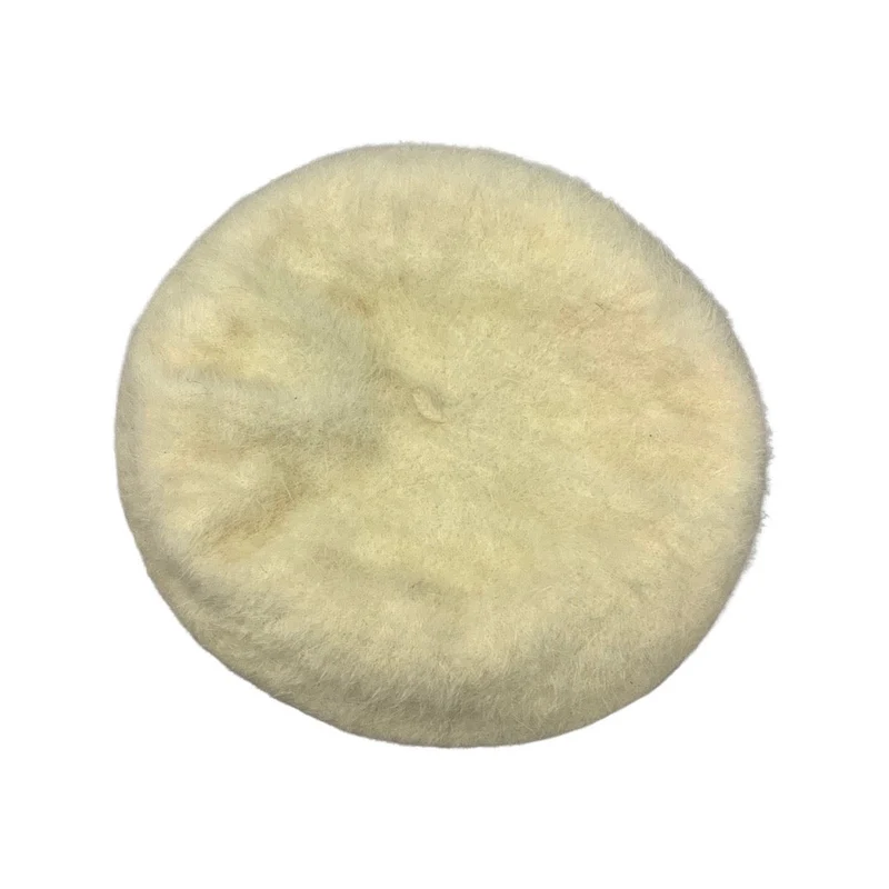 Vintage Cream Angora Peaked Beret