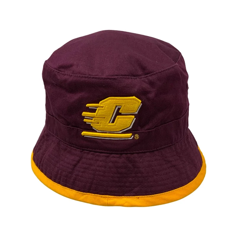 Vintage Burgundy American College CMU Bucket Hat