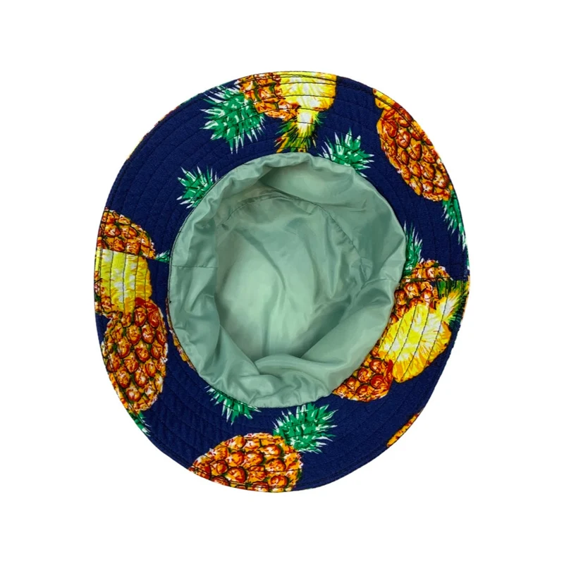 Vintage Pineapple Print Bucket Hat