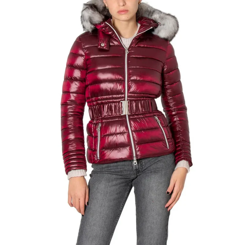 Bordeaux Women's Hooded Jacket With Belt and Pockets (Veste à capuche avec ceinture et poches)