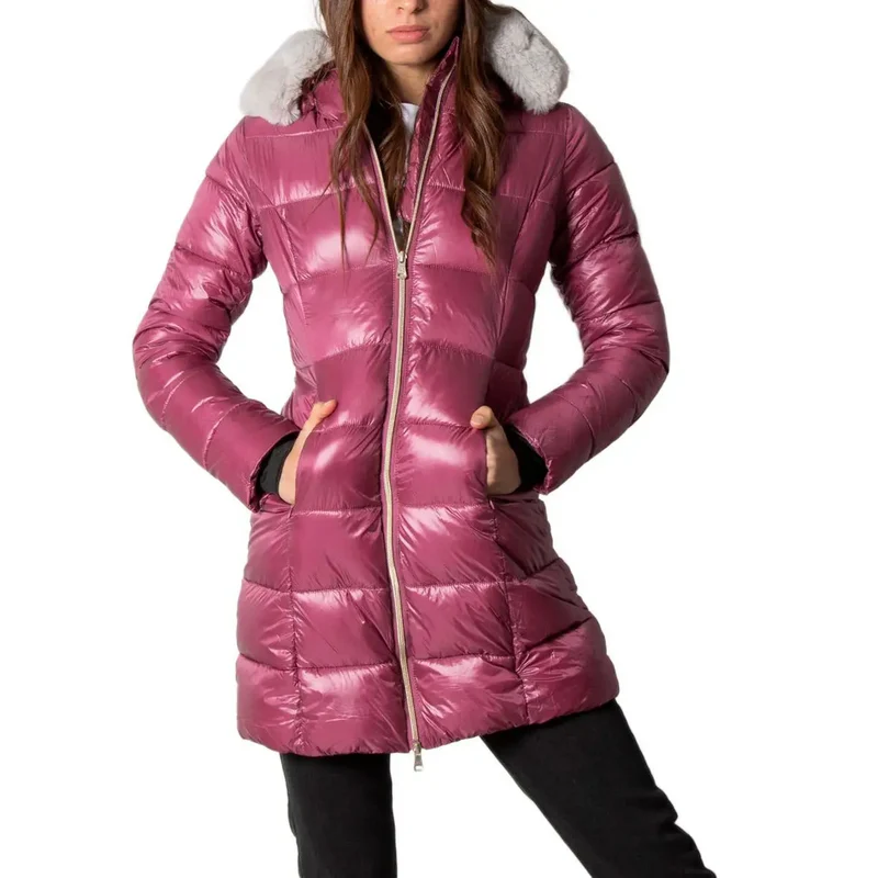 No Zone Women's Purple Long Hooded Jacket (Veste longue à capuche)