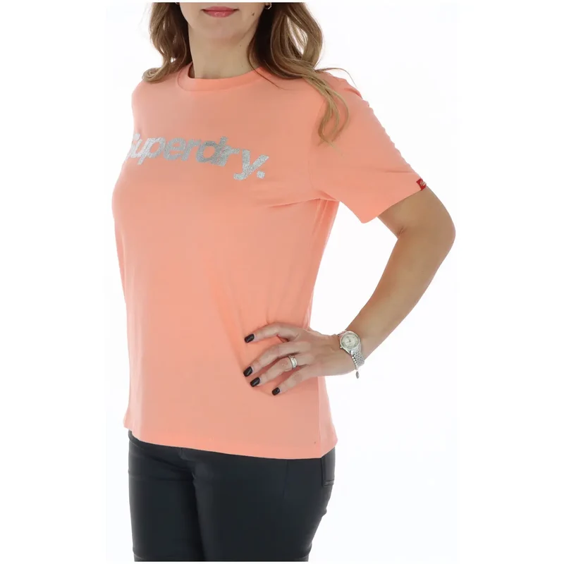 Superdry Women's Pink Printed Round Neck T-Shirt