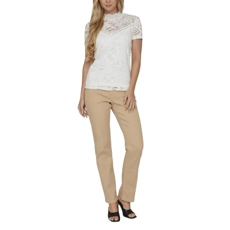 Vila Clothes T-Shirt blanc à imprimé ludique pour femme