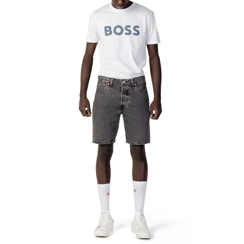 Short en coton noir de Levis pour hommes pour le printemps et l'été