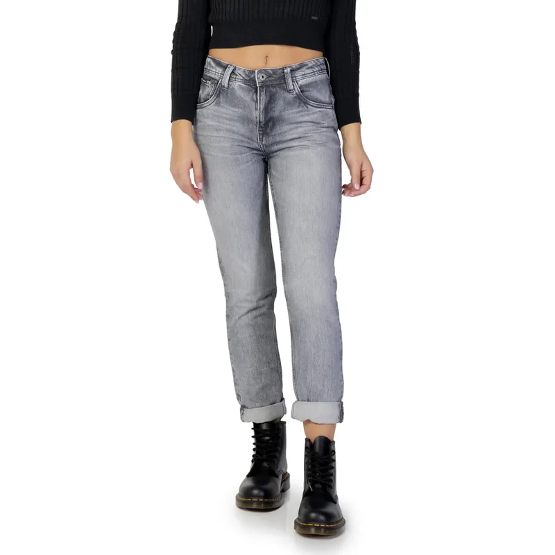 Pepe Jeans Femme Jeans en coton gris avec style classique à cinq poches