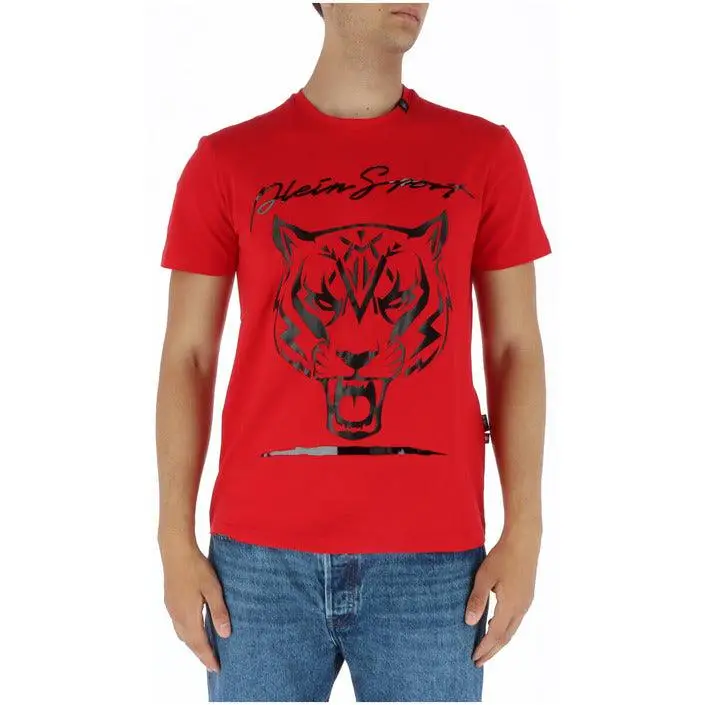 Plein Sport Men's Red Print Short Sleeve T-Shirt