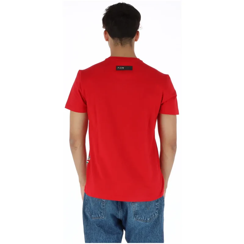 Plein Sport Men's Red Print Short Sleeve T-Shirt