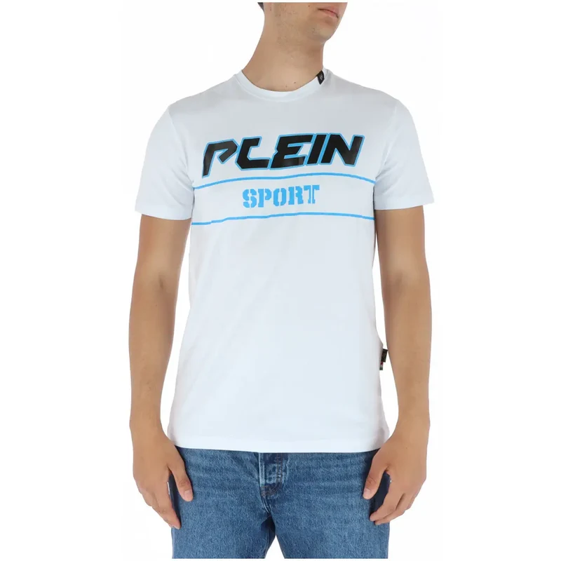 Plein Sport Men's White Short-Sleeve T-Shirt with Print