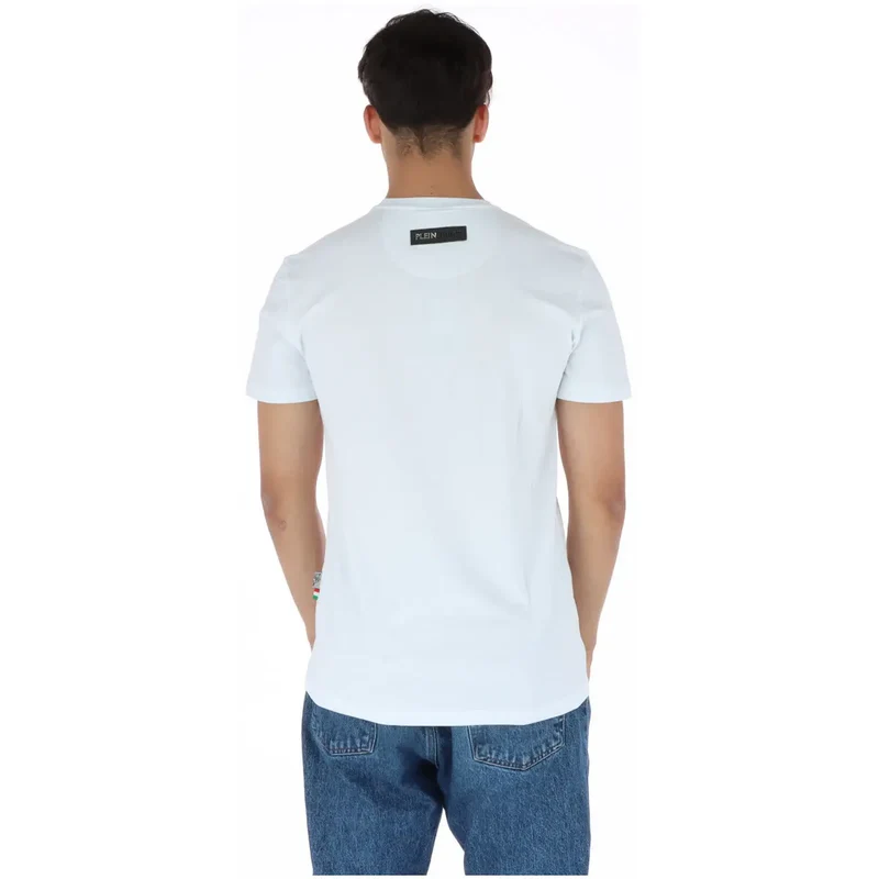 Plein Sport Men's White Short-Sleeve T-Shirt with Print