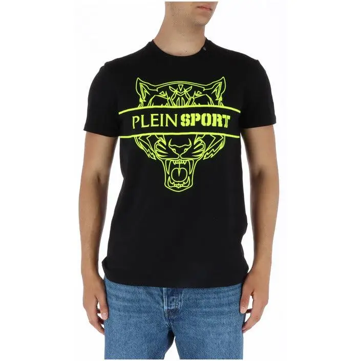 Plein Sport Hommes T-Shirt Col rond imprimé noir