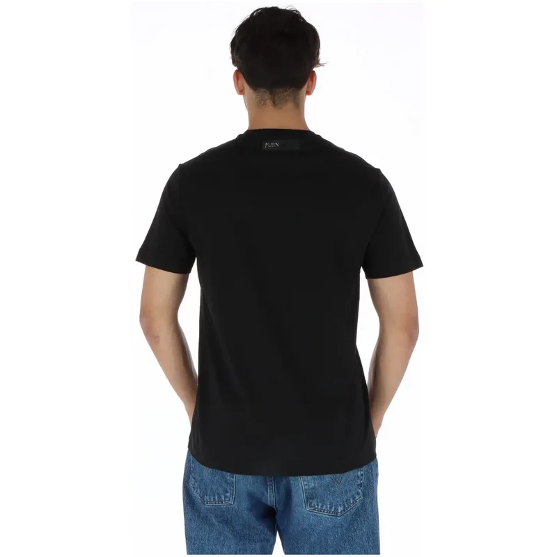 Plein Sport T-Shirt noir imprimé pour homme 100% coton