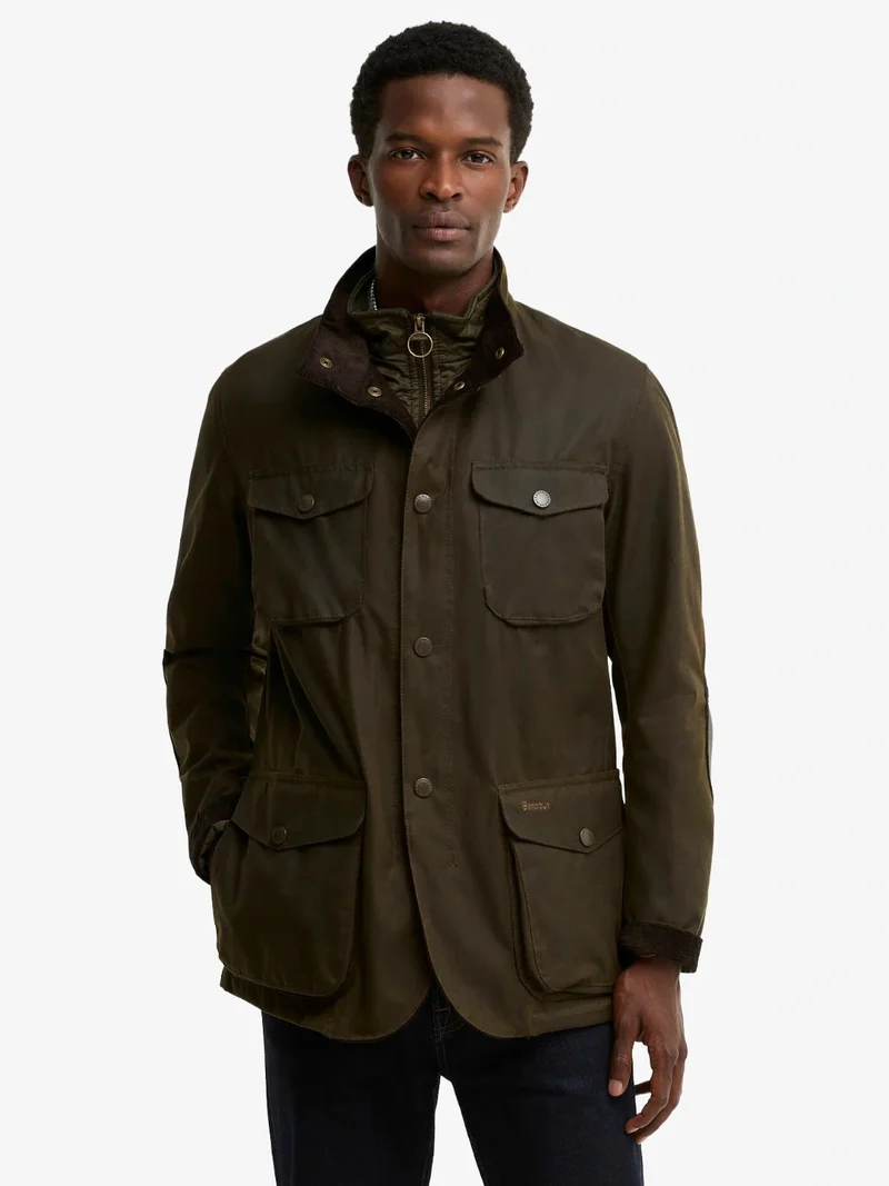 Veste huilée Ogston Barbour kaki en coton ciré