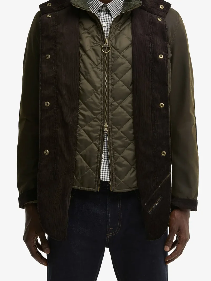 Veste huilée Ogston Barbour kaki en coton ciré