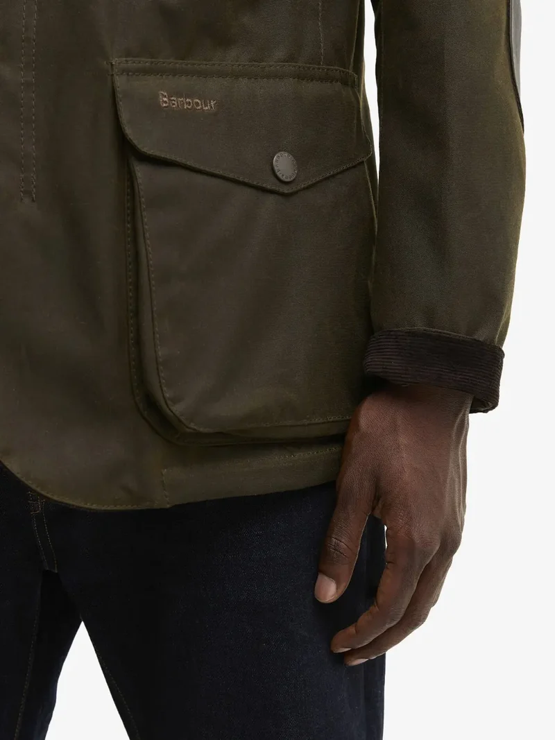 Veste huilée Ogston Barbour kaki en coton ciré