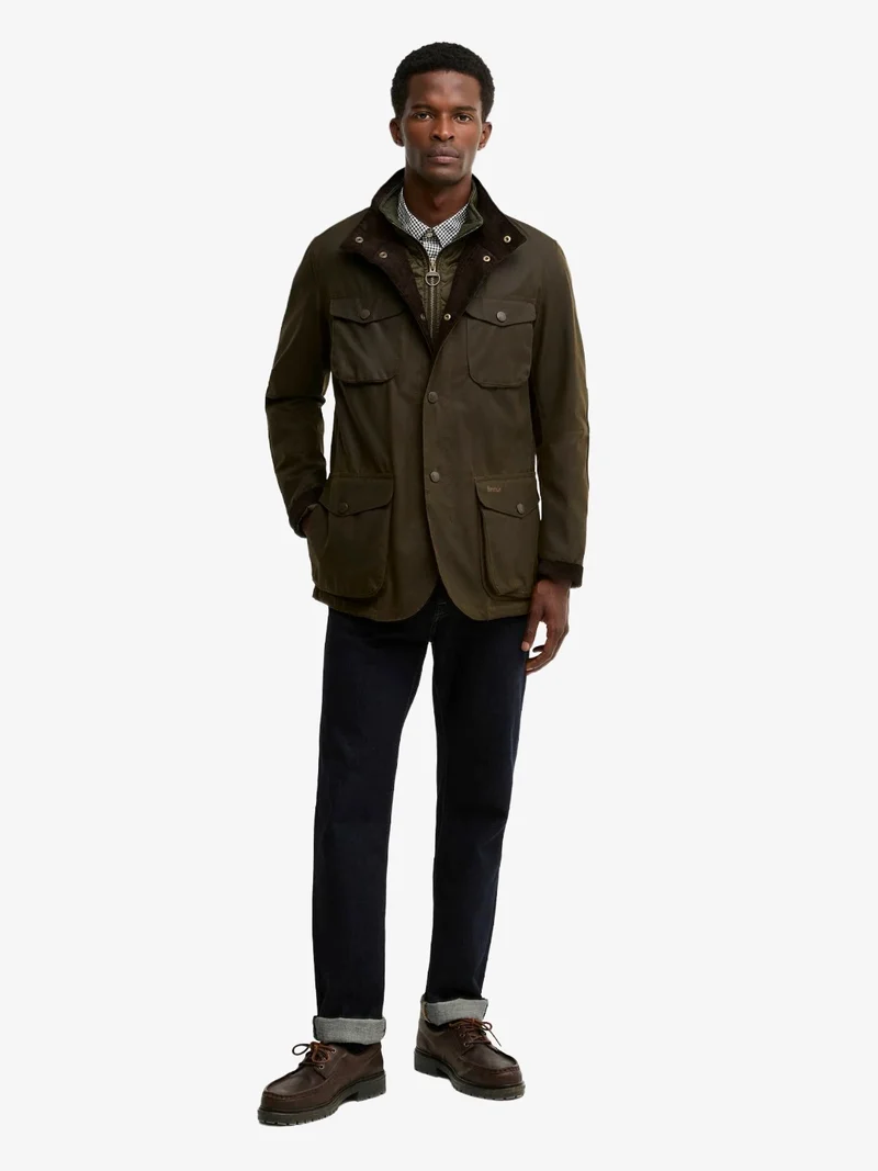 Veste huilée Ogston Barbour kaki en coton ciré