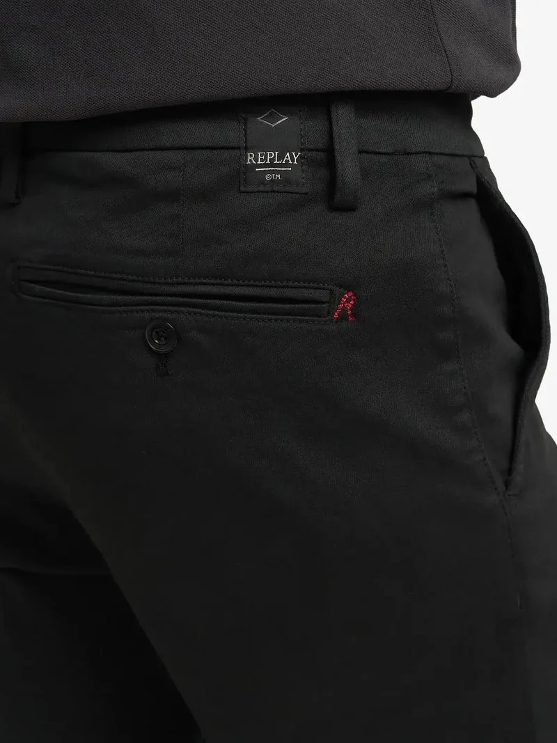 Pantalon chino Replay noir