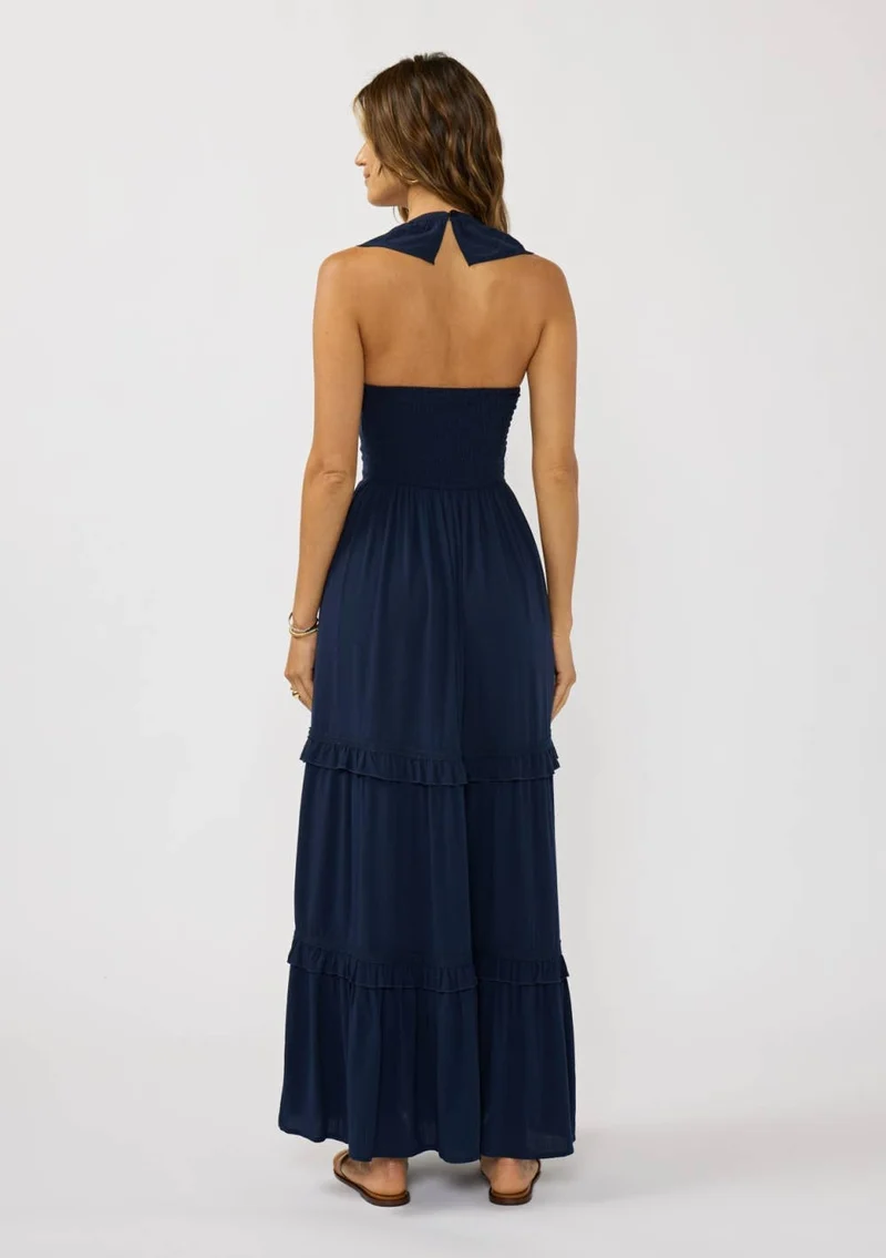 Lace Trim Ruffle Tiered Maxi
