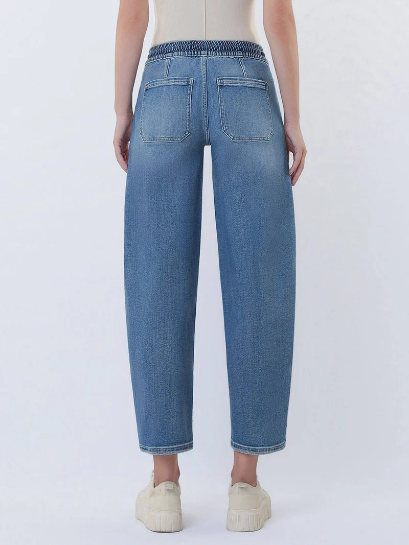 HIGH RISE ELASTIC WAISTBAND WIDE BARREL