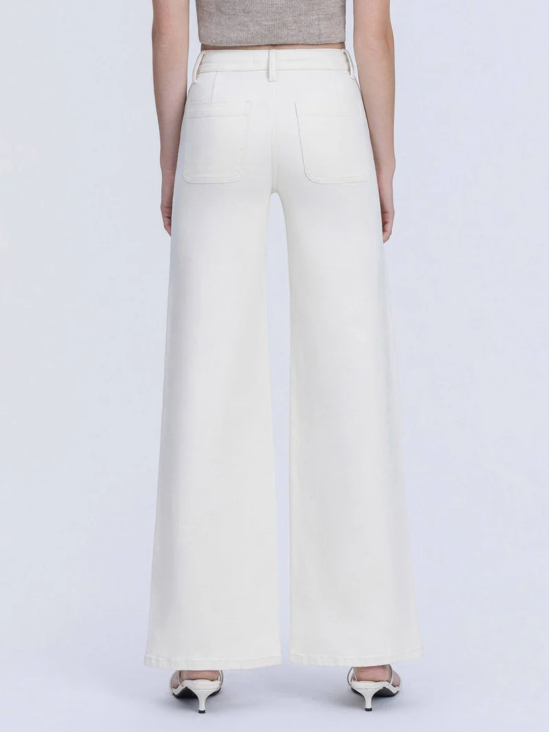 HIGH RISE NATURAL COLOR DRAWSTRING WIDE LEG